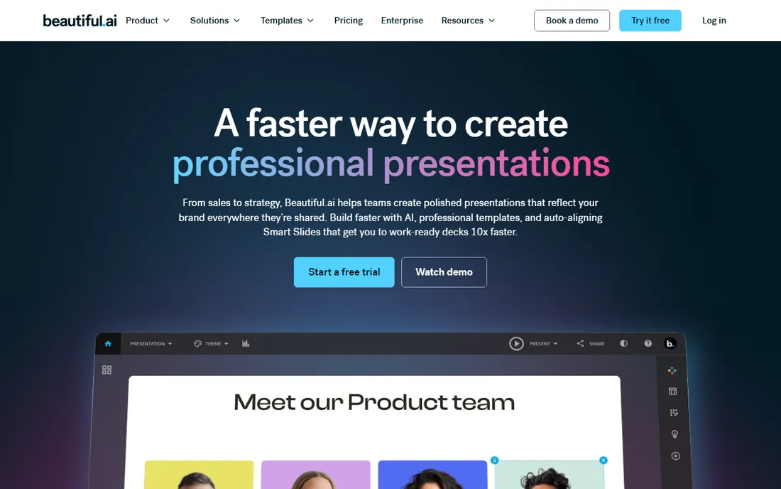 Beautiful.ai homepage