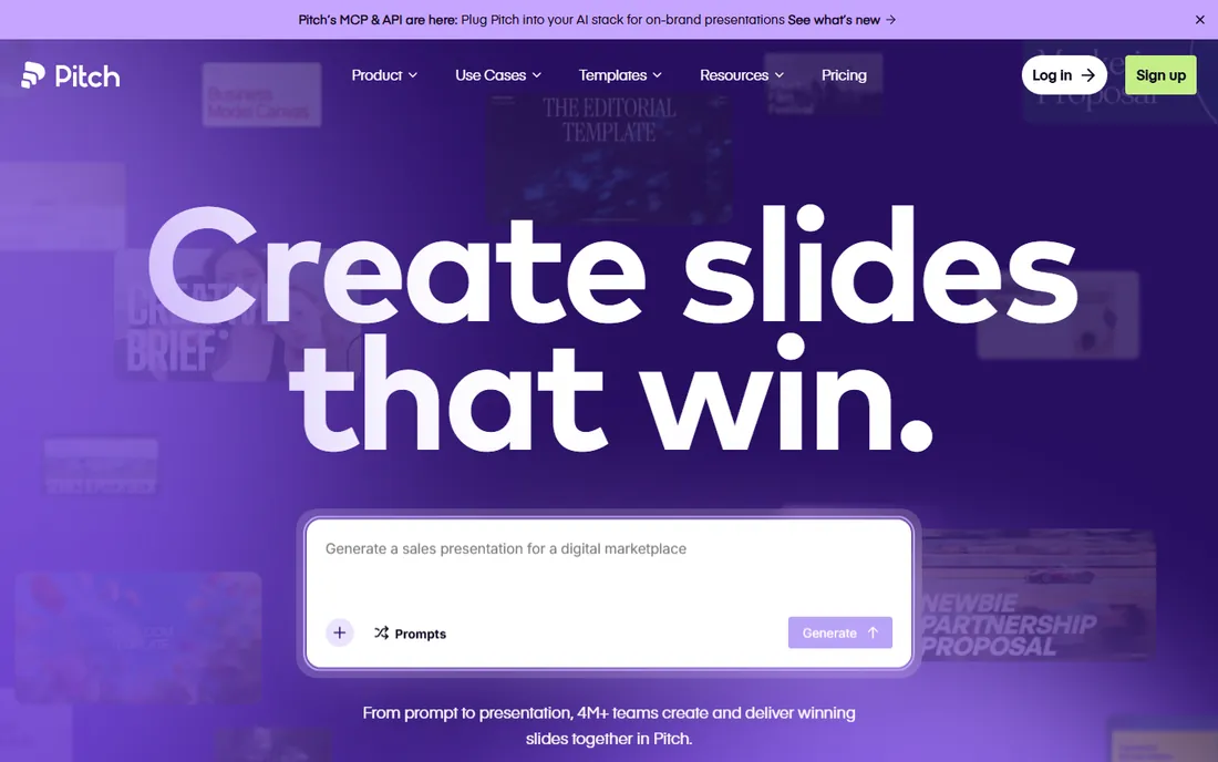 Pitch homepage