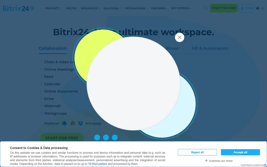 Bitrix24 homepage