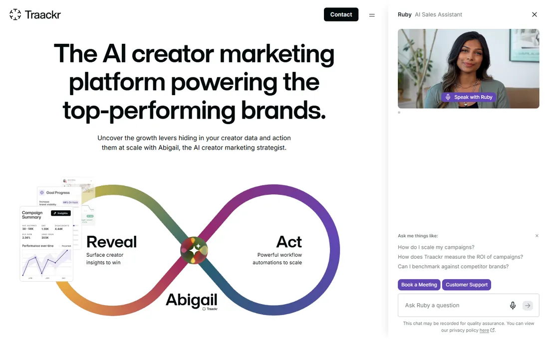 Traackr homepage