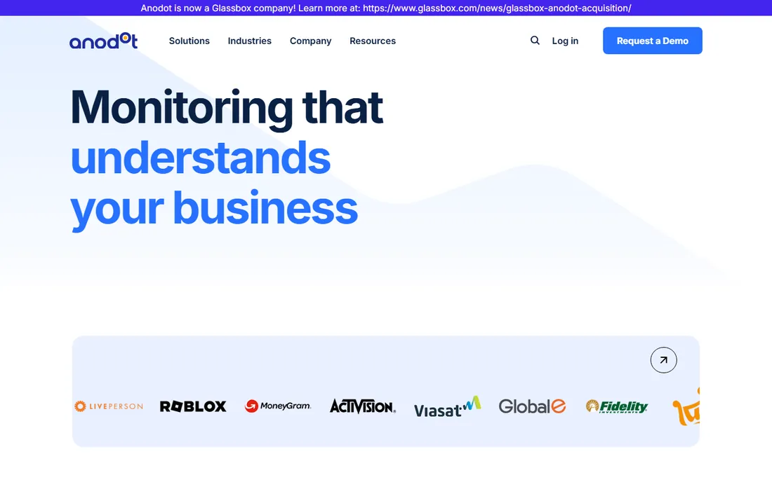 Anodot homepage