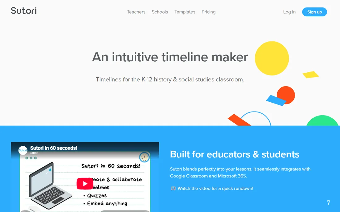 Sutori homepage