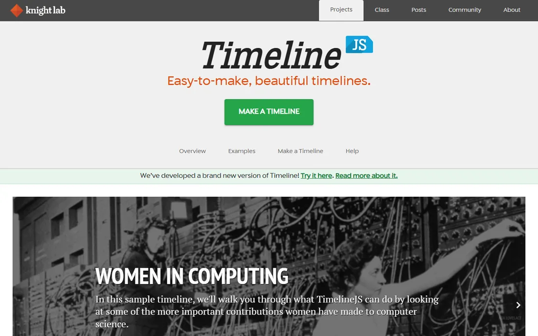TimelineJS homepage