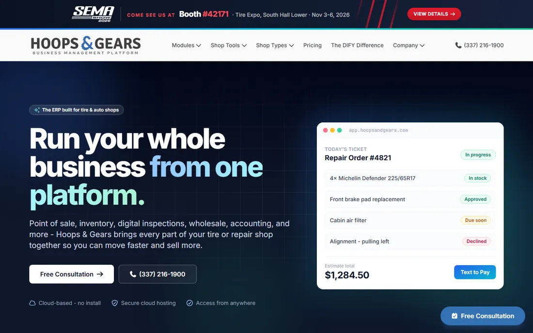 Hoops & Gears homepage