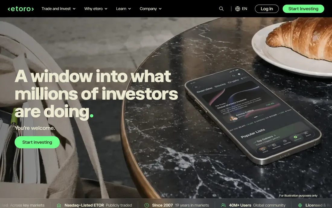 eToro homepage