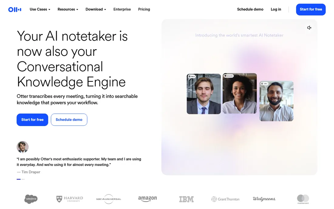 Otter.ai homepage