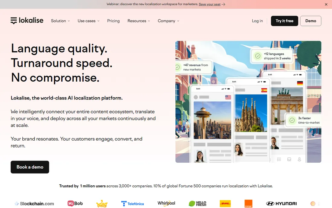 Lokalise homepage