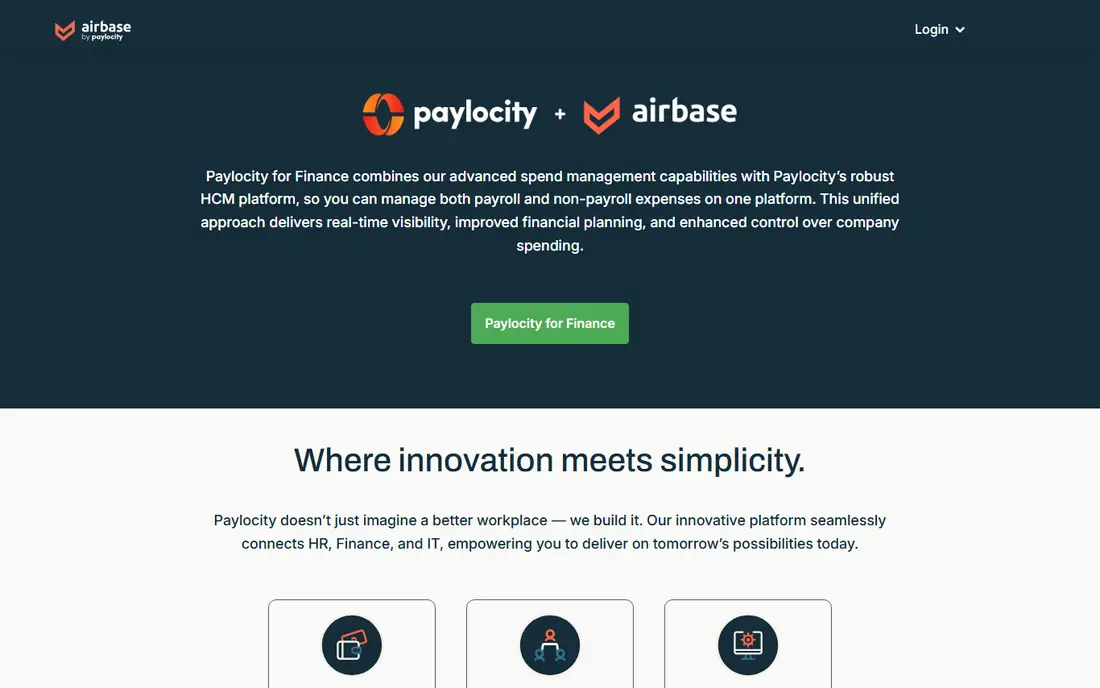 Airbase by Paylocity homepage