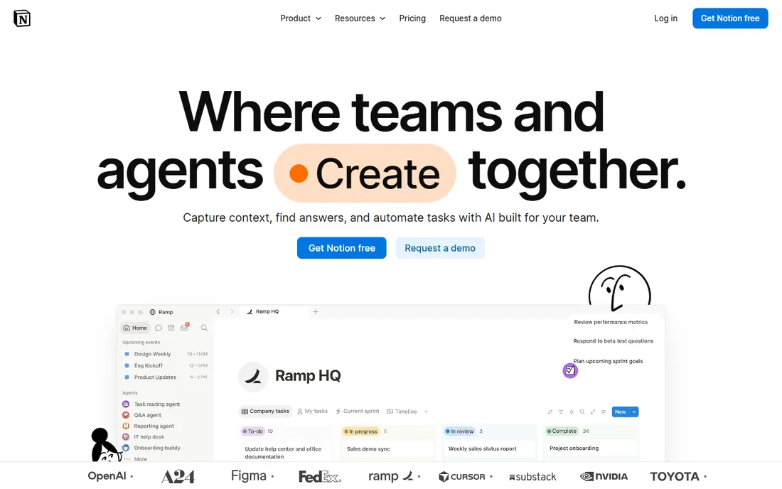 Notion homepage