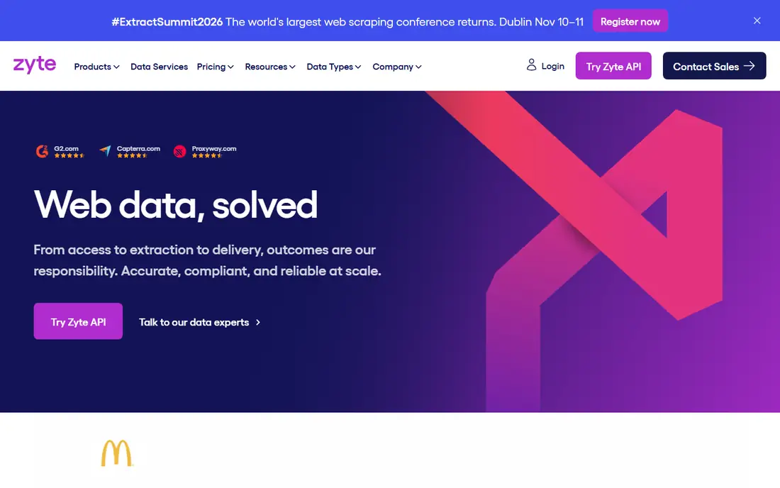 Zyte homepage