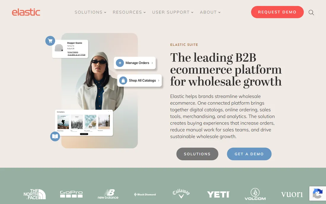 Elastic Suite homepage