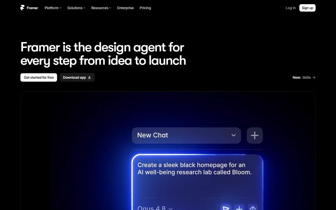 Framer homepage