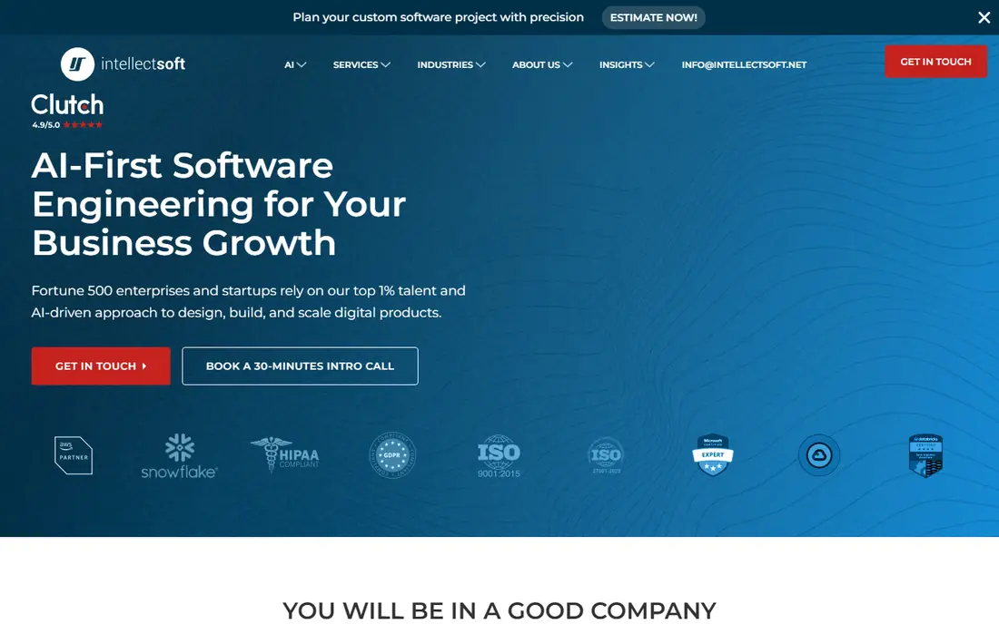 Intellectsoft homepage