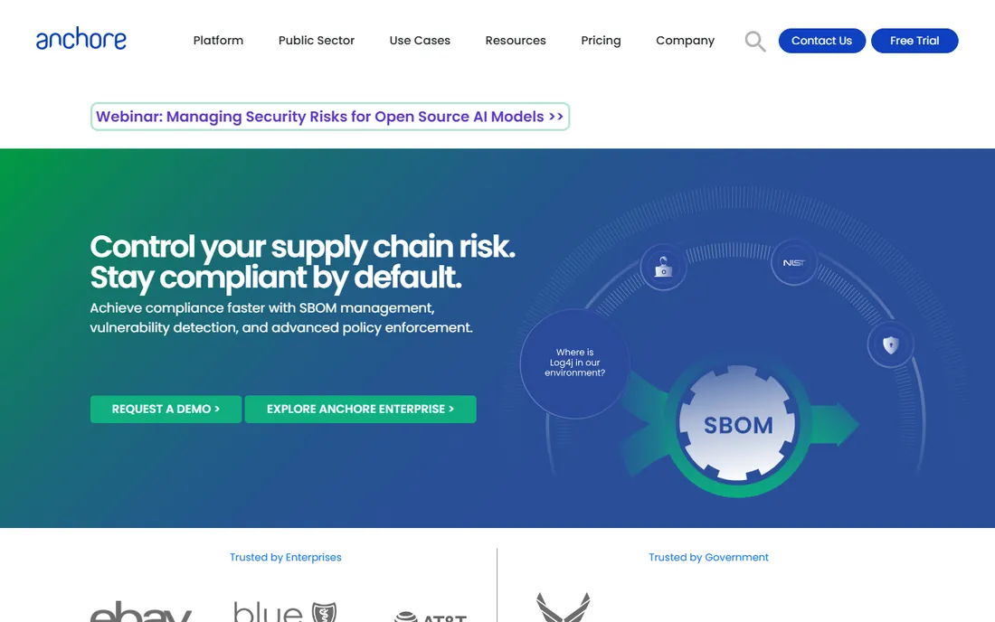 Anchore homepage