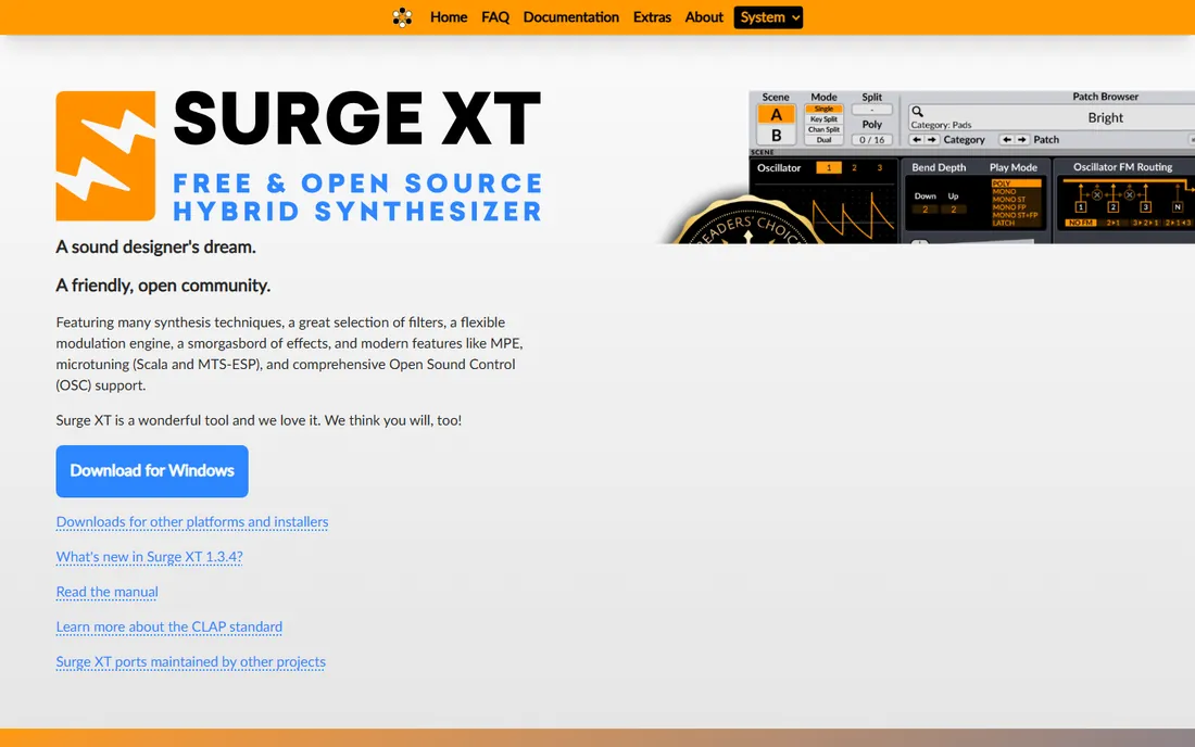 Surge XT homepage