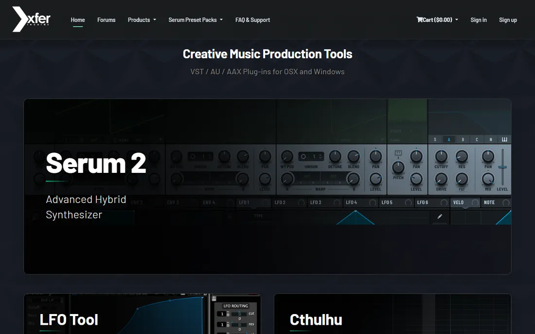 Serum 2 homepage