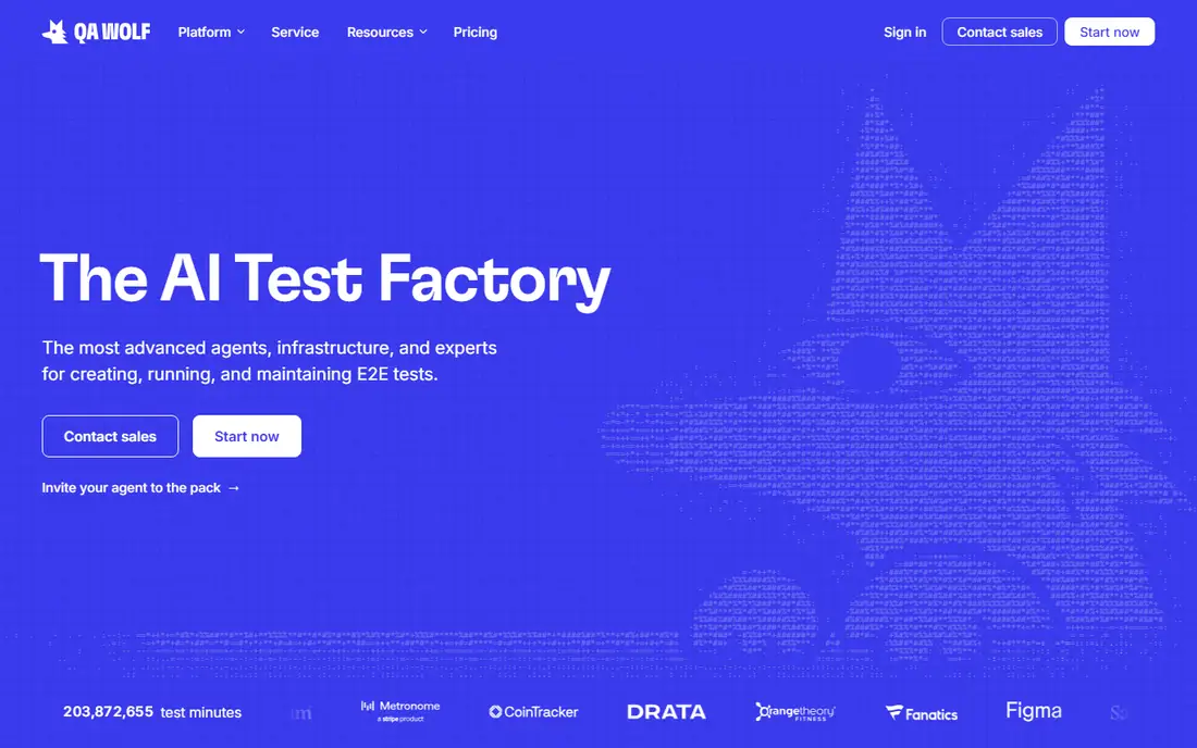 QA Wolf homepage