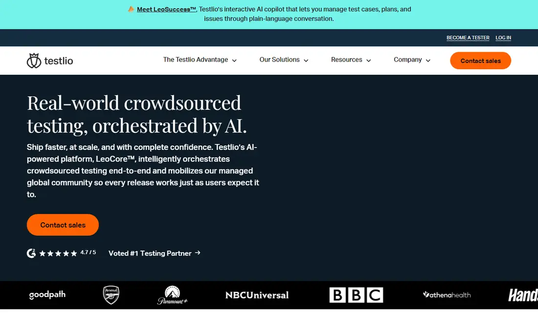 Testlio homepage