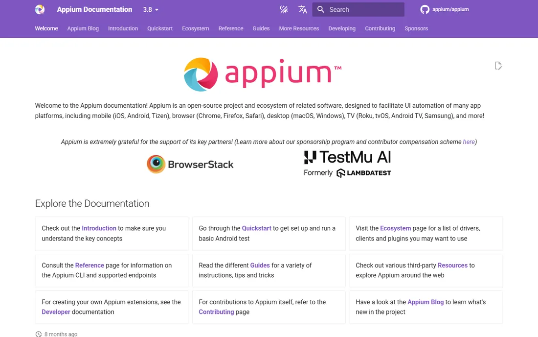 Appium homepage