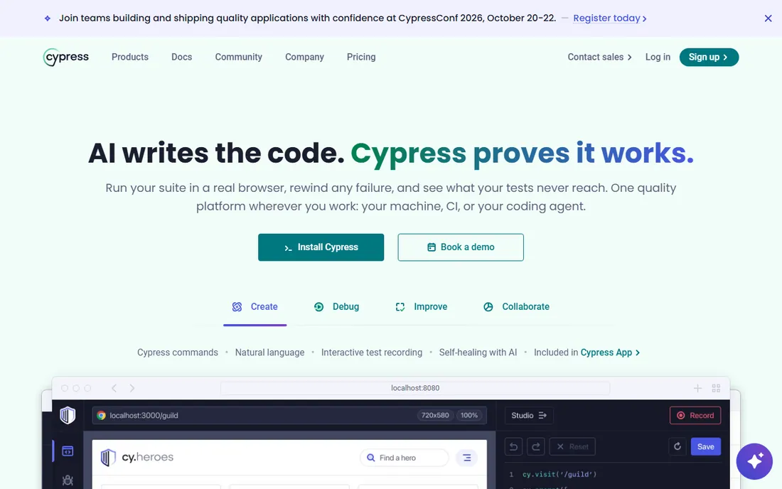 Cypress homepage