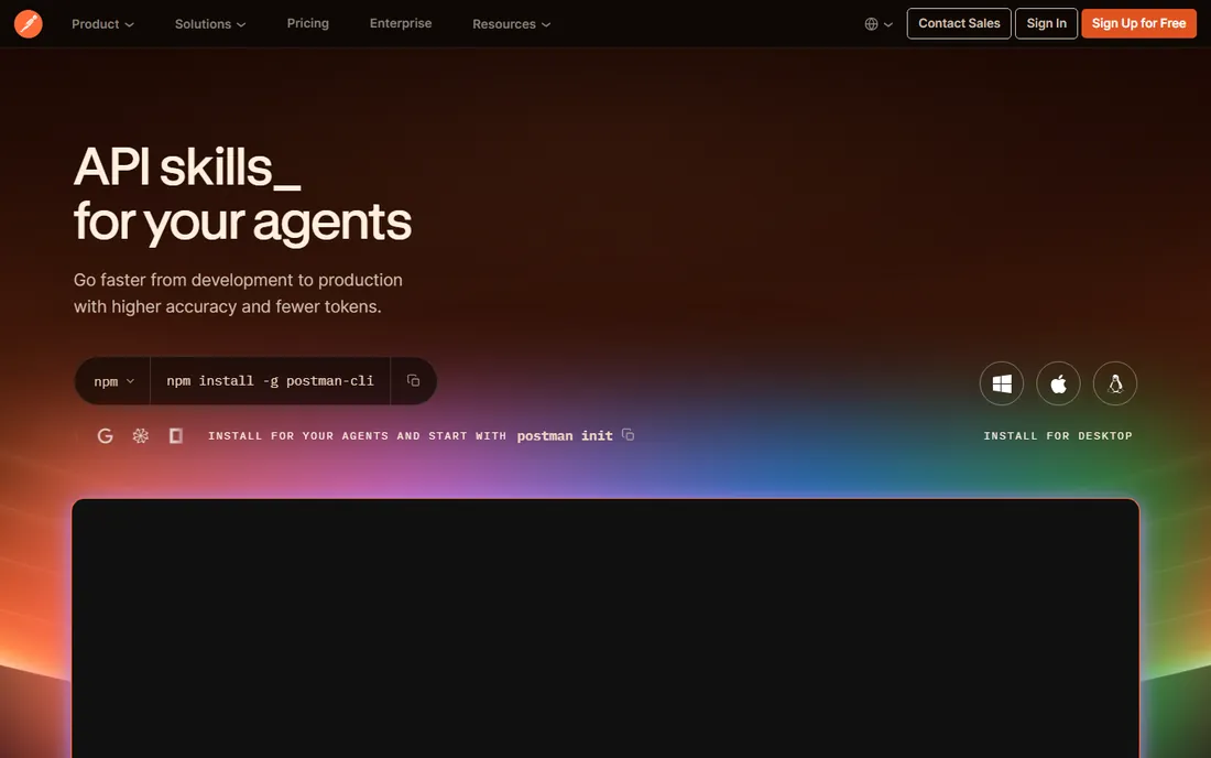 Postman homepage