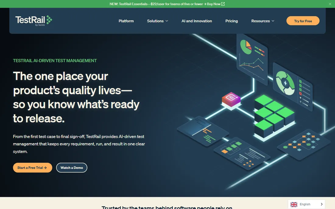 TestRail homepage
