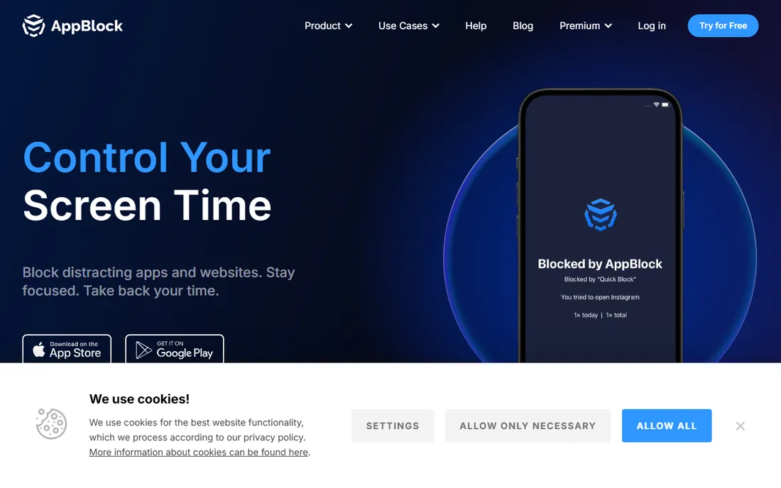 AppBlock homepage