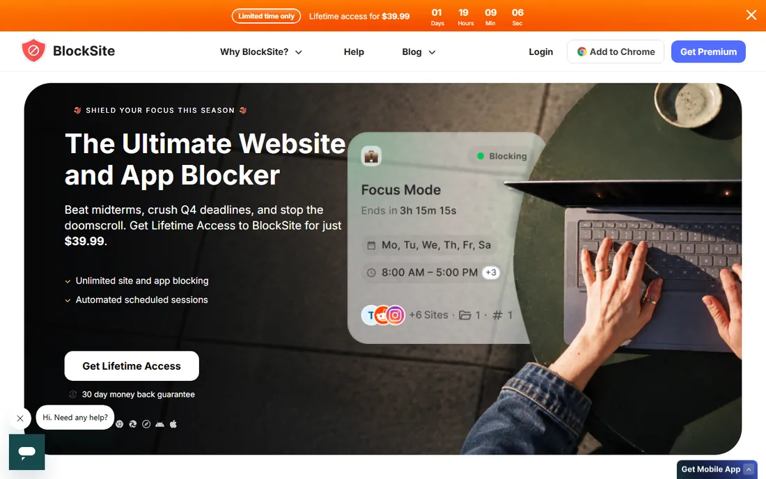 BlockSite homepage