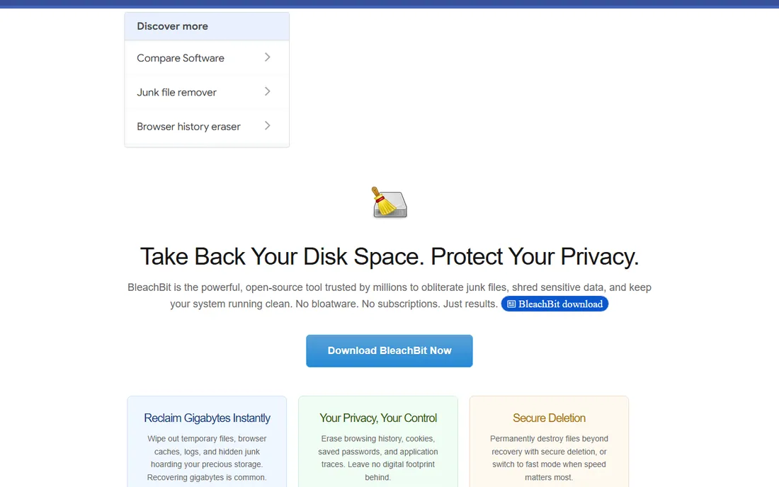 BleachBit homepage