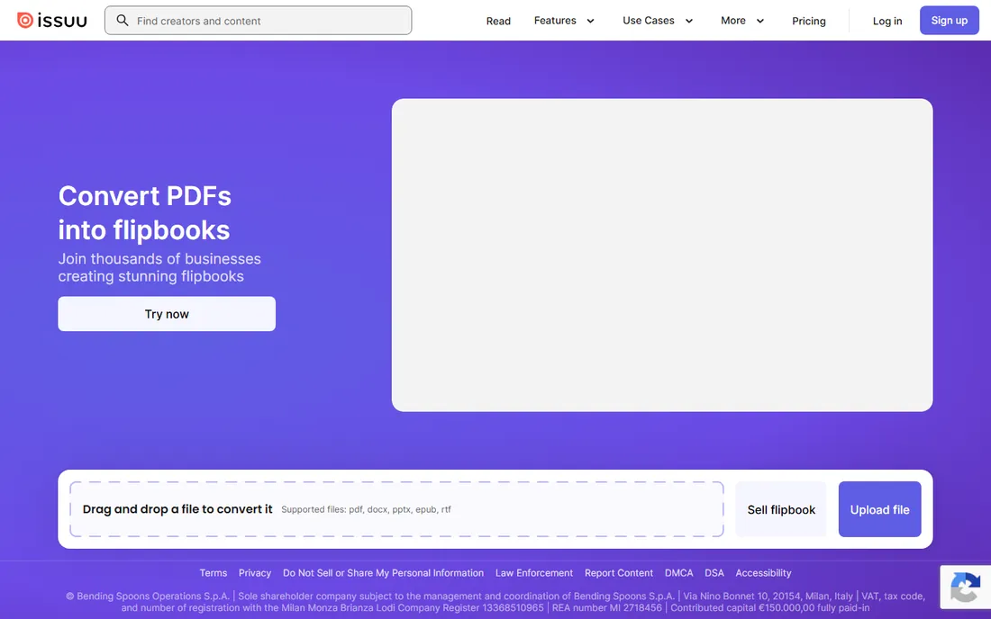 Issuu homepage
