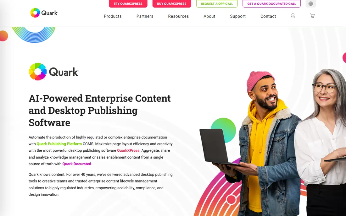QuarkXPress homepage