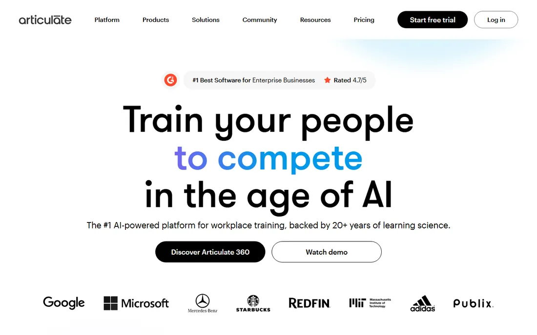 Articulate 360 homepage