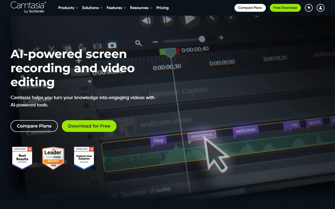 Camtasia homepage