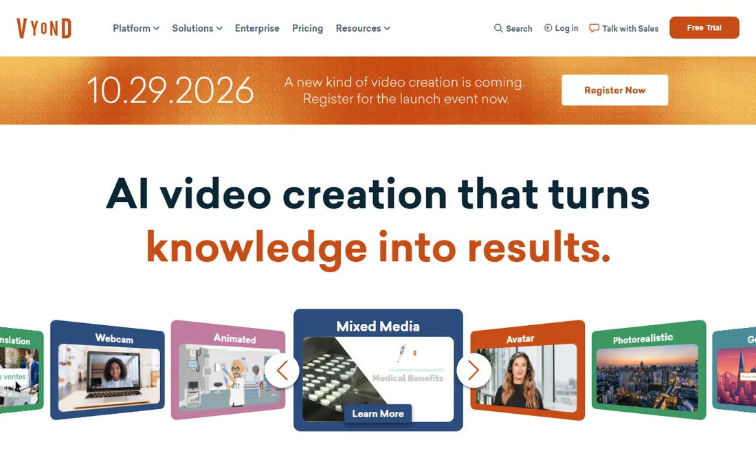 Vyond homepage