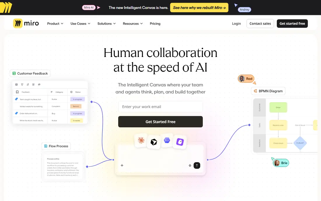 Miro homepage