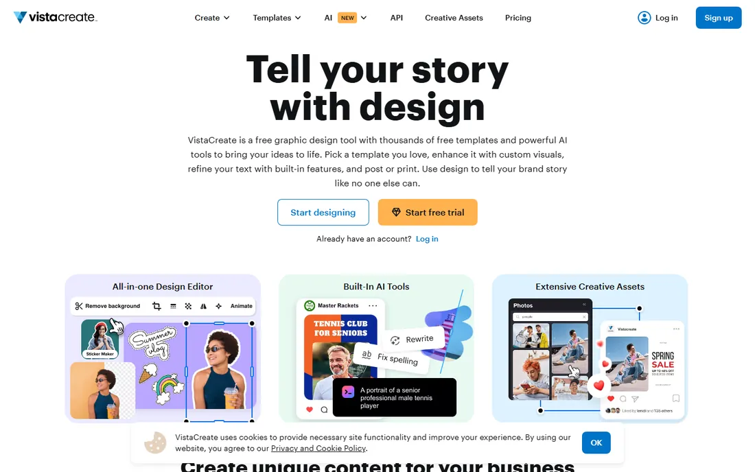 VistaCreate homepage