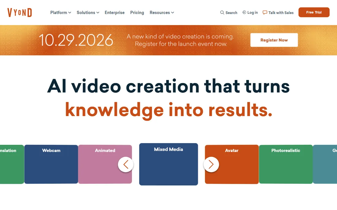 Vyond homepage
