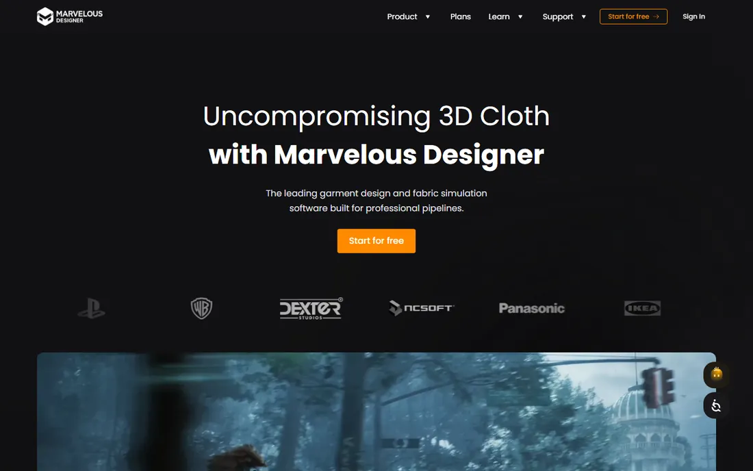 Marvelous Designer homepage