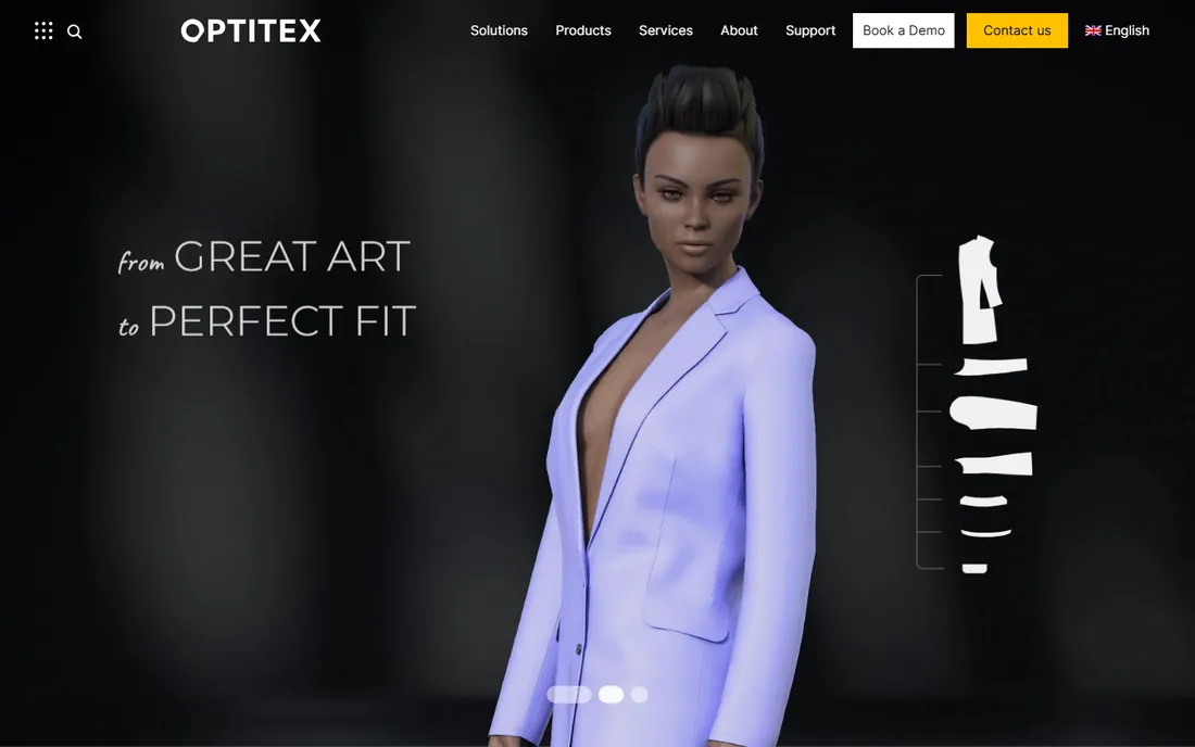 Optitex homepage