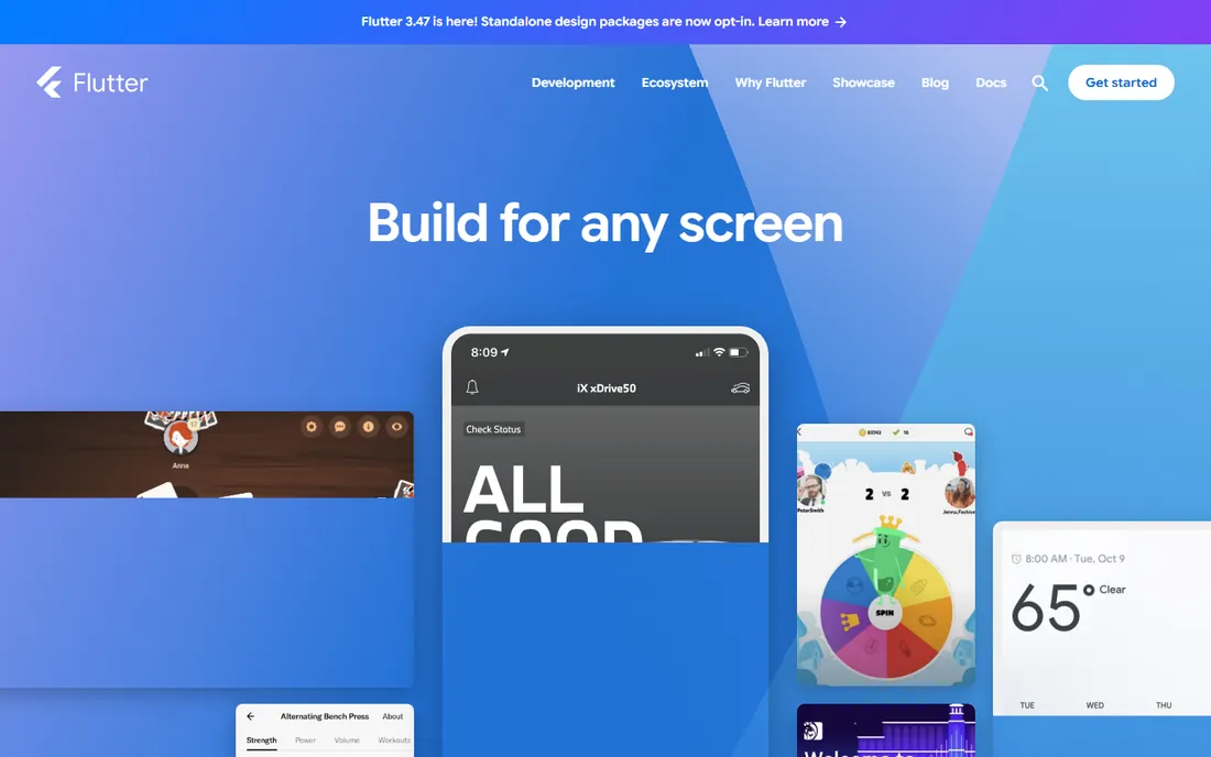 Flutter homepage