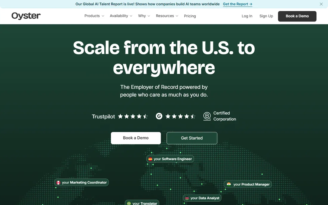 Oyster homepage