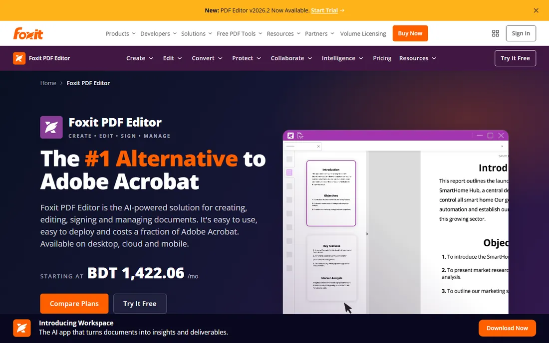 Foxit PDF Editor homepage