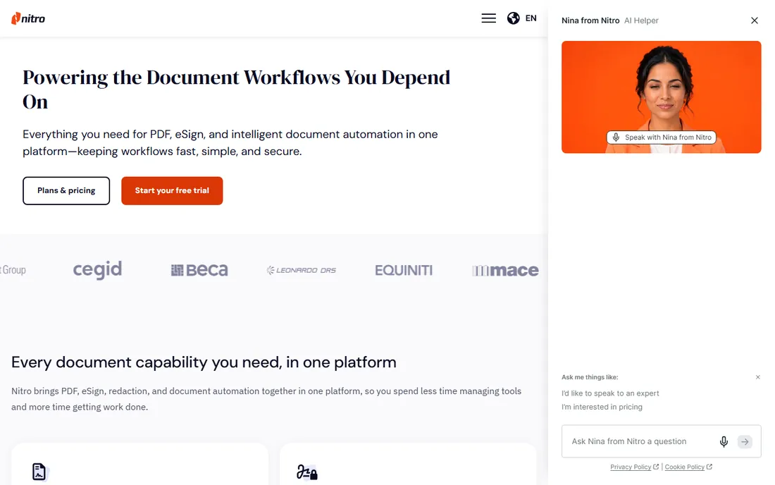 Nitro PDF Pro homepage