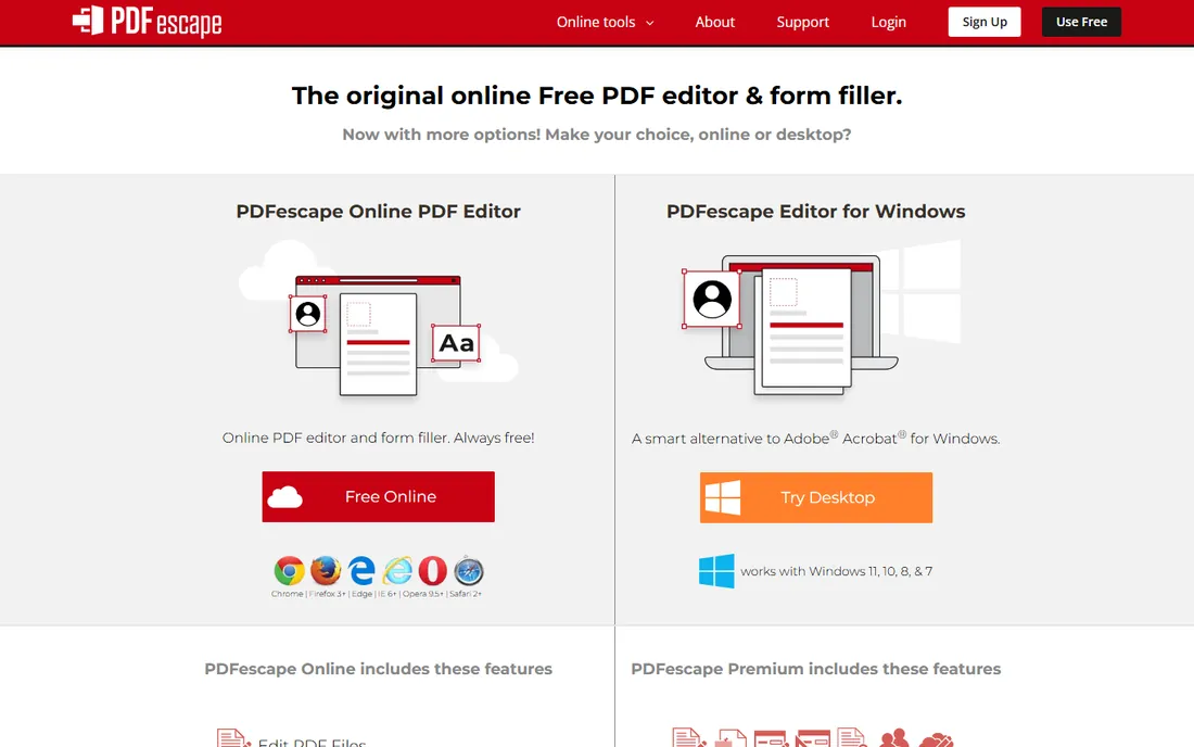 PDFescape homepage