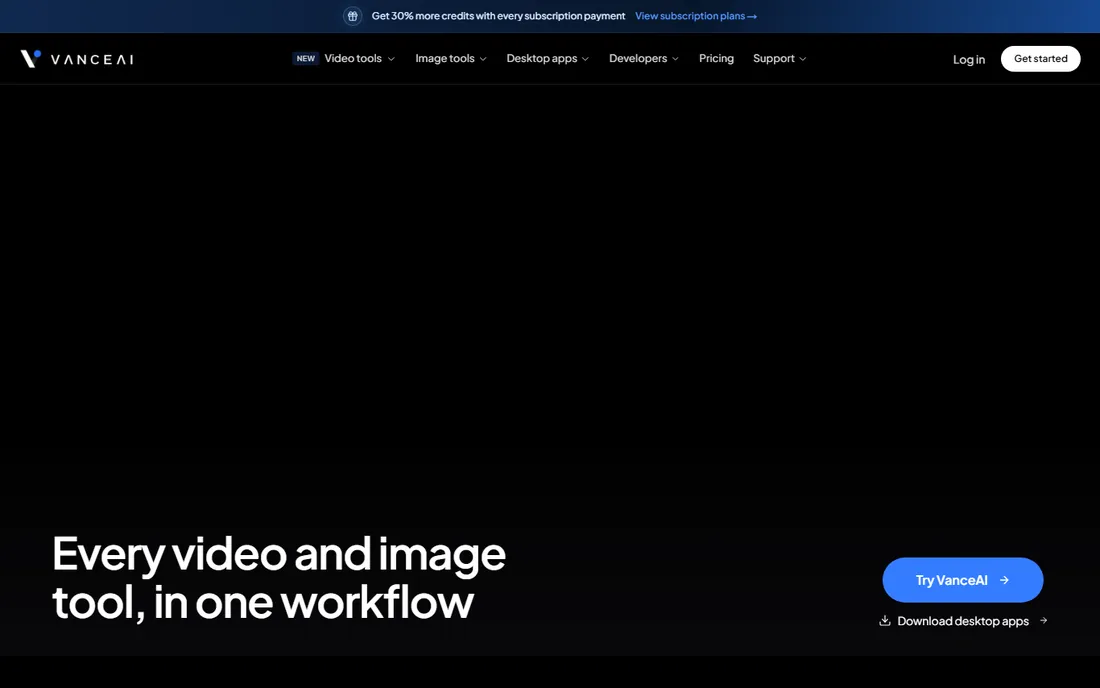 VanceAI Photo Restorer homepage