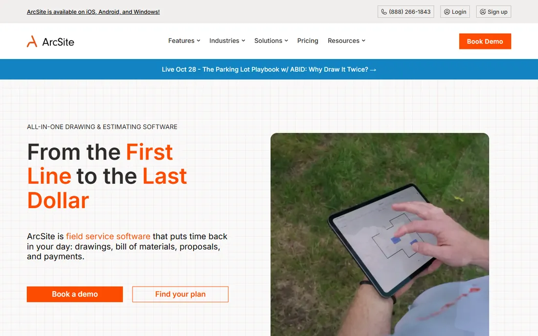 ArcSite homepage