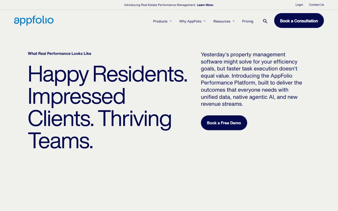 AppFolio homepage