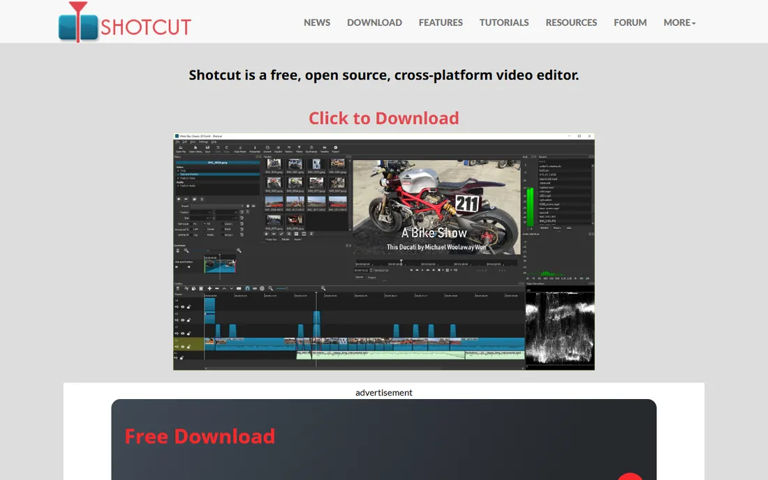 Shotcut homepage
