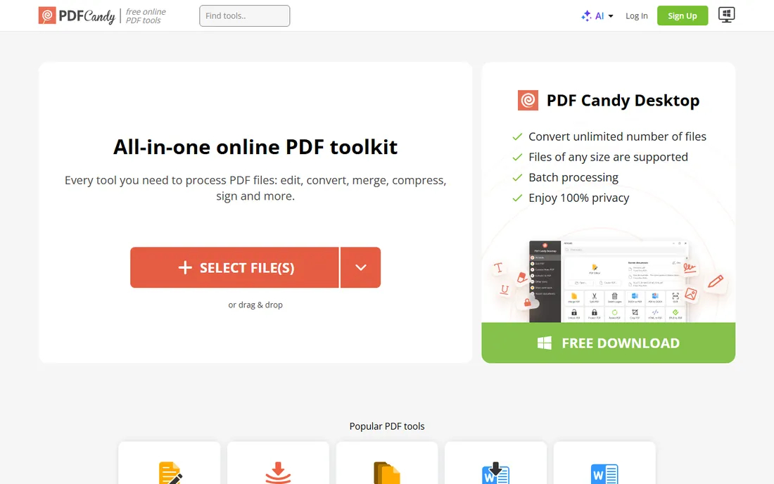 PDF Candy homepage