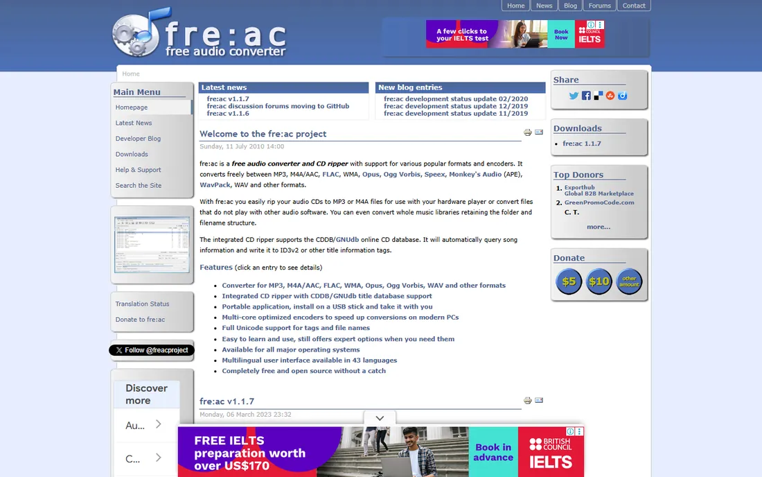 fre:ac homepage